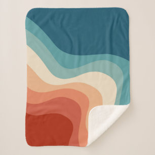 Manta Sherpa Ondas de estilo retro