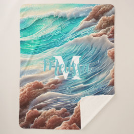 Manta Sherpa Ondas en el océano Monogramadas