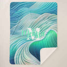 Manta Sherpa Ondas Pastel Pastel Ocean