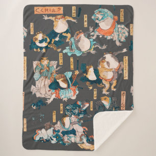 Manta Sherpa Ondulaciones ukiyo-e de rana japonesa