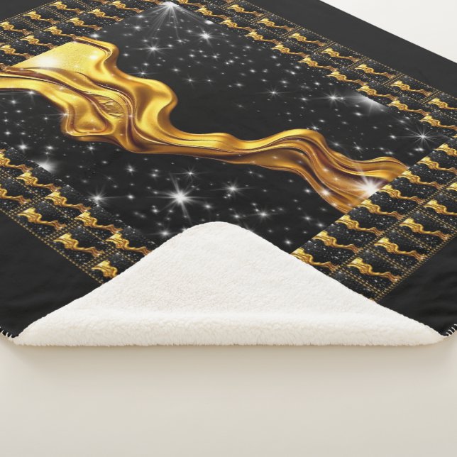 Manta Sherpa Opulent Galaxy Stream Full Liquid Gold Black Monoc (3/4)
