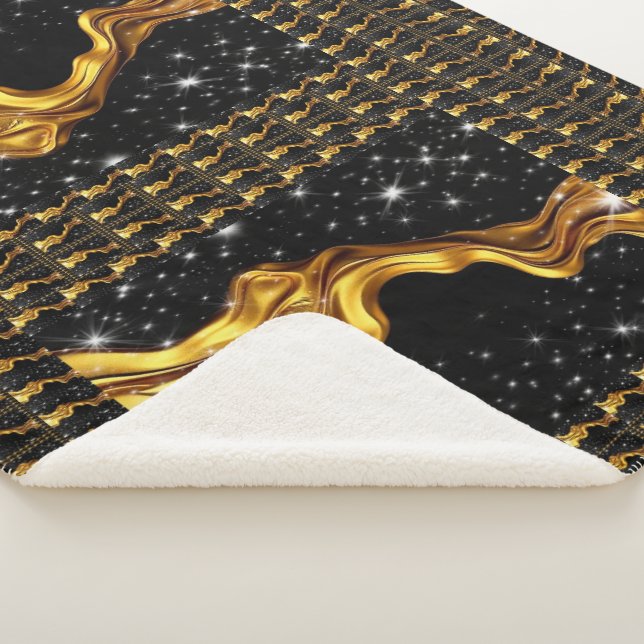 Manta Sherpa Opulent Galaxy Stream Liquid Gold Black Monochrome (3/4)