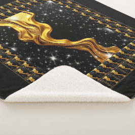 Manta Sherpa Opulenta Corriente de Galaxia Total Líquido Dorado