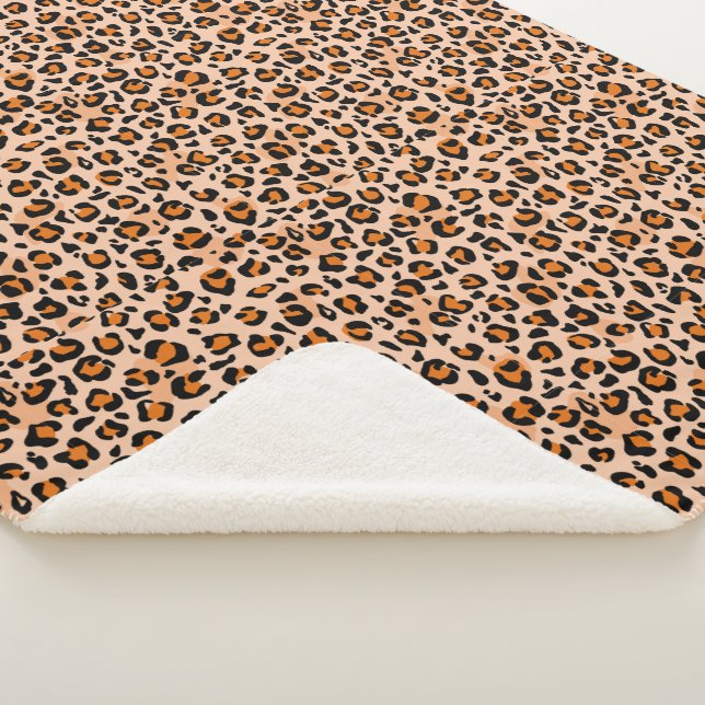 Manta Sherpa Orange and Brown Leopard Print (3/4)