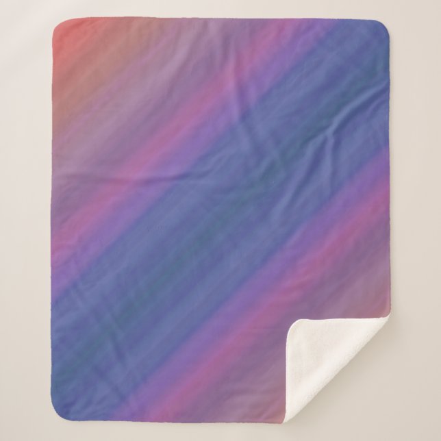 Manta Sherpa Orange Purple and Blue Stripes Abstract Pattern (Anverso)