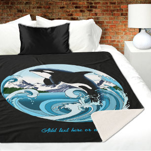 Manta Sherpa Orca Majestuosa Ballena Asesina Olas Azules Océano
