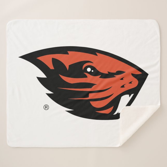 Manta Sherpa Oregon State Beavers | Cabeza de castor (Anverso (horizontal))
