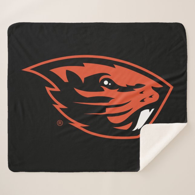 Manta Sherpa Oregon State Beavers | Cabeza de castor (Anverso (horizontal))