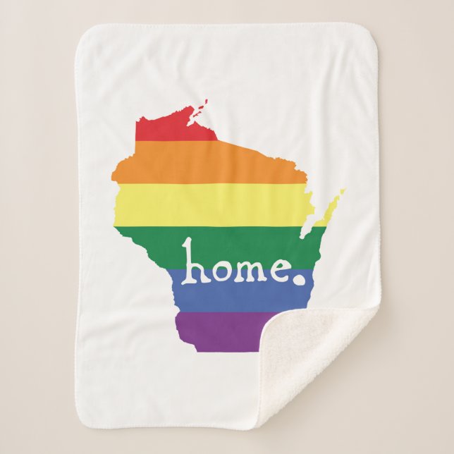 Manta Sherpa Orgullo gay de Wisconsin| Mapa del hogar (Anverso)
