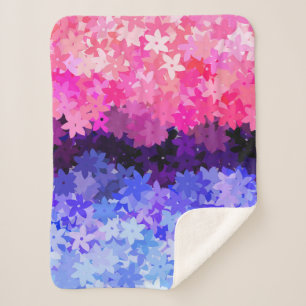 Manta Sherpa Orgulloso Floral Retro Quirky Boho Omnisexual