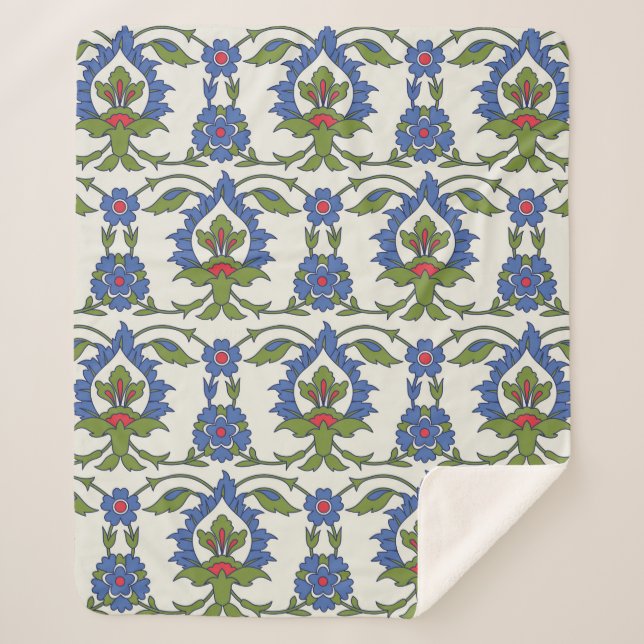 Manta Sherpa Ornamento árabe tradicional sin fisuras. Turco, Iz (Anverso)