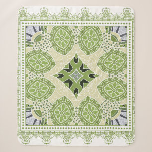 Manta Sherpa Ornamento colorido decorativo sobre fondo blanco,