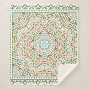 Manta Sherpa Ornamento colorido decorativo sobre fondo blanco,