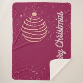 Manta Sherpa Ornamento navideño espumoso de Feliz