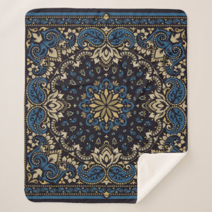 Manta Sherpa ornamento vintage paisley Bandana Imprimir, cuello
