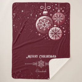 Manta Sherpa Ornamentos de copos de nieve de navidad