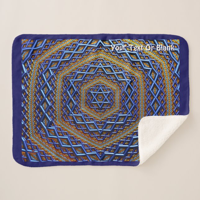 Manta Sherpa Ornate Metallic Magen David (Anverso (horizontal))