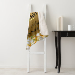 Manta Sherpa Oro 50° Aniversario Boda