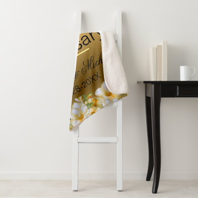 Manta Sherpa Oro 50° Aniversario Boda (In situ)