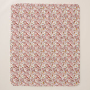 Manta Sherpa Oro Blanco Rosa Vidrio Elegante Mármol Estético