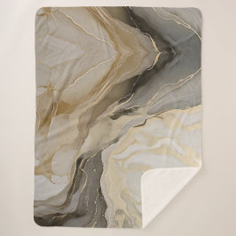 Manta Sherpa Oro vibrante y marfil