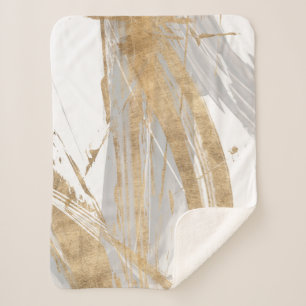 Manta Sherpa Oro y gris