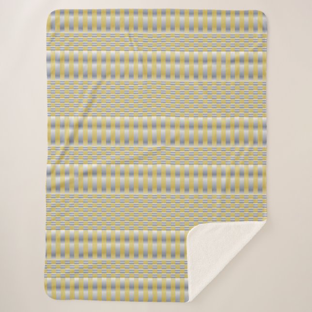 Manta Sherpa Oro y plata (chequeros y rayas) (Anverso)