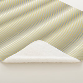 Manta Sherpa Oro y plata (franjas)