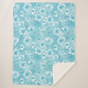 Manta Sherpa Orquídeas blancas acuáticas tropicales Hibiscus Fl