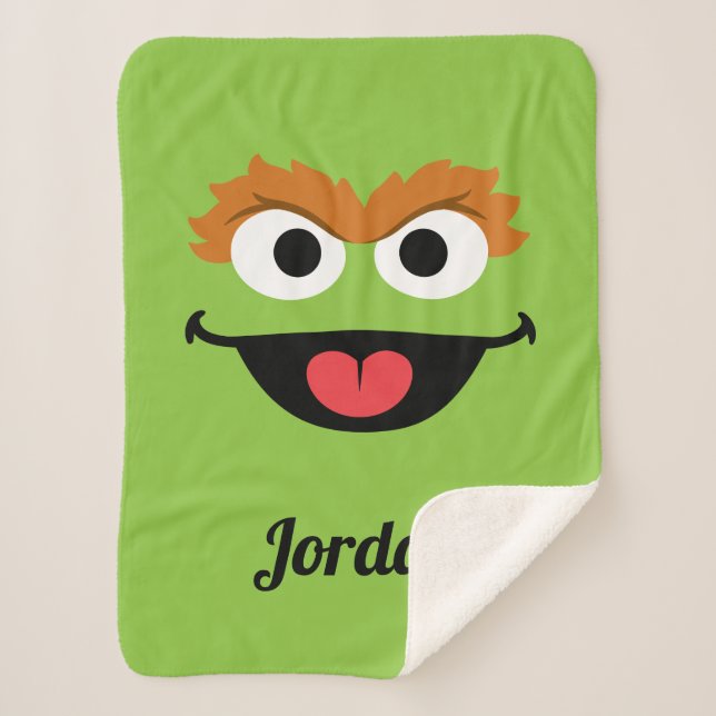 Manta Sherpa Oscar Face Art | añadir su nombre (Anverso)