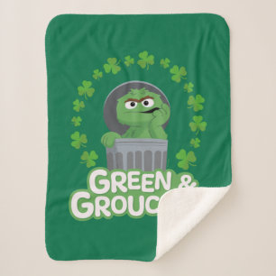 Manta Sherpa Oscar   ¡Verde y Grouchy!
