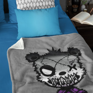 Manta Sherpa Oso de color de la bandera del orgullo asexual gót