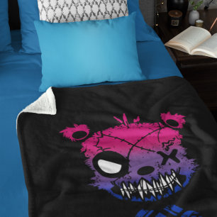 Manta Sherpa Oso de color de la bandera del orgullo bisexual gó