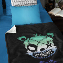 Manta Sherpa Oso de colores de la bandera del orgullo gay gótic