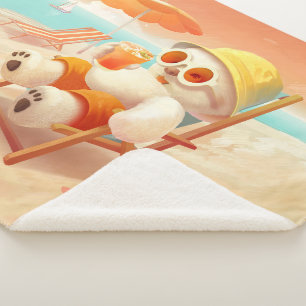 Manta Sherpa Oso de playa de verano