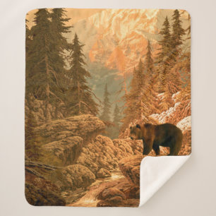 Manta Sherpa Oso en el oso de las montañas rocosas, marrón, ani
