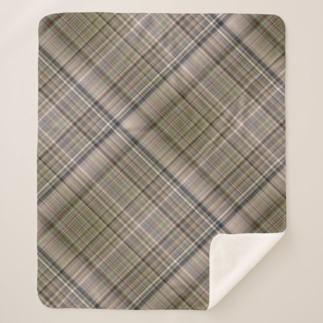 Manta Sherpa Otoño de hierba marrón y aceitunas de verduras (Anverso)