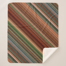 Manta Sherpa Otoño Moda Baldcypress, Peach y Green Stripe