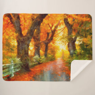 Manta Sherpa Otoño/otoño/hojas/naturaleza
