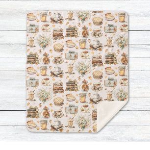 Manta Sherpa Otoño Patrón estético básico favorito del otoño