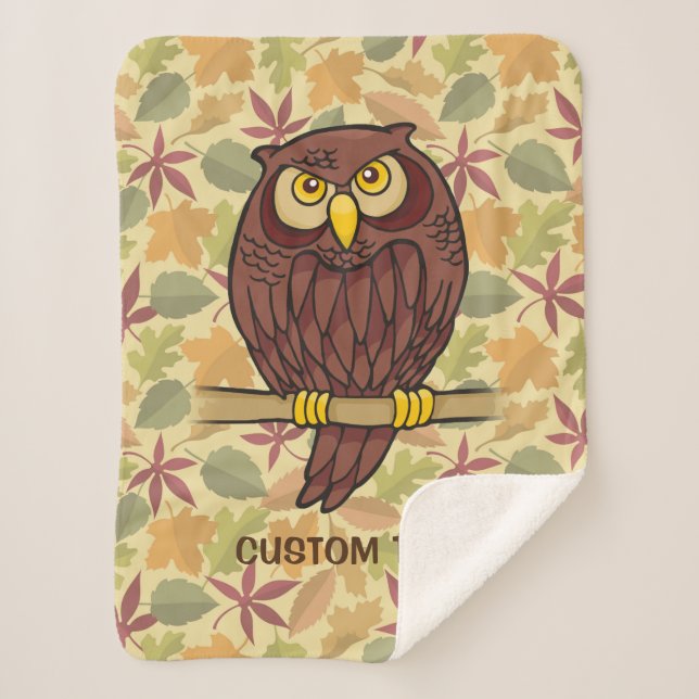 Manta Sherpa Owl Personalizado (Anverso)