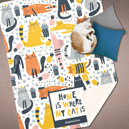 Manta Sherpa Página de inicio es donde mi gato es nombre monogr