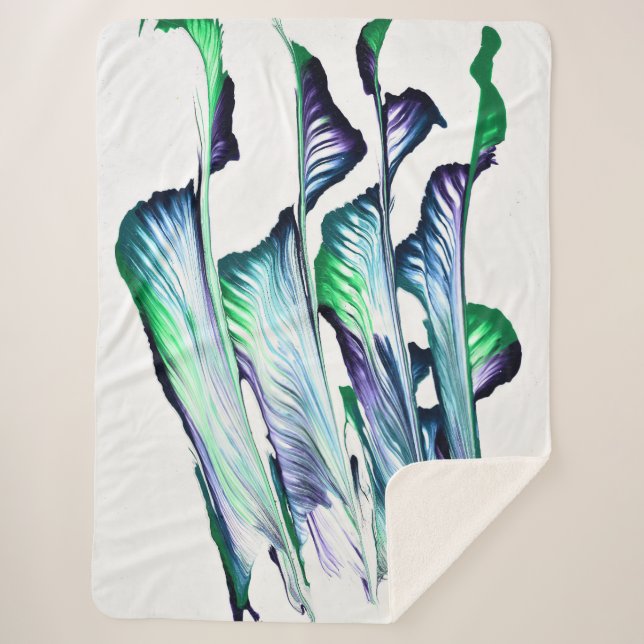 Manta Sherpa Pain Remover 1 Purple Green Flower Blanket (Anverso)