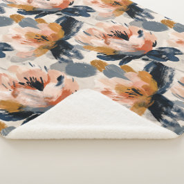 Manta Sherpa Painterly Floral Botanical Sherpa Blanket