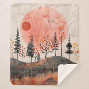 Manta Sherpa Paisaje abstracto de Boho (13)