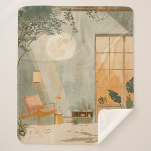 Manta Sherpa Paisaje abstracto de Boho (6)