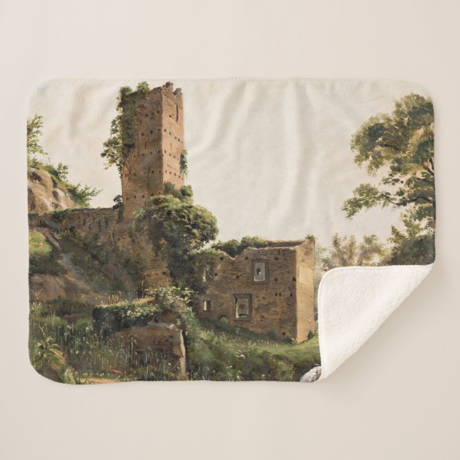Manta Sherpa Paisaje con ruinas (antiguo edificio en ruinas) (Anverso (horizontal))