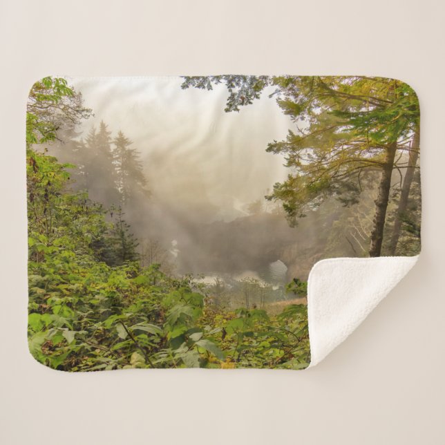 Manta Sherpa Paisaje de bosque y océano (Anverso (horizontal))