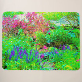 Manta Sherpa Paisaje de Green Spring Garden con peonies