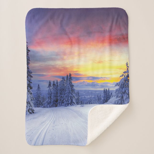 Manta Sherpa Paisaje de invierno (Anverso)